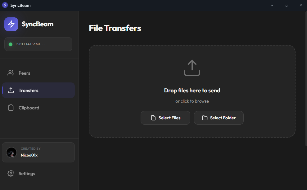 File Transfers - Drag and drop to send files